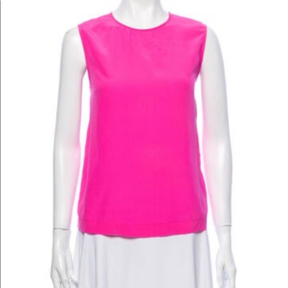 Equipment Hot Pink Silk Top Small